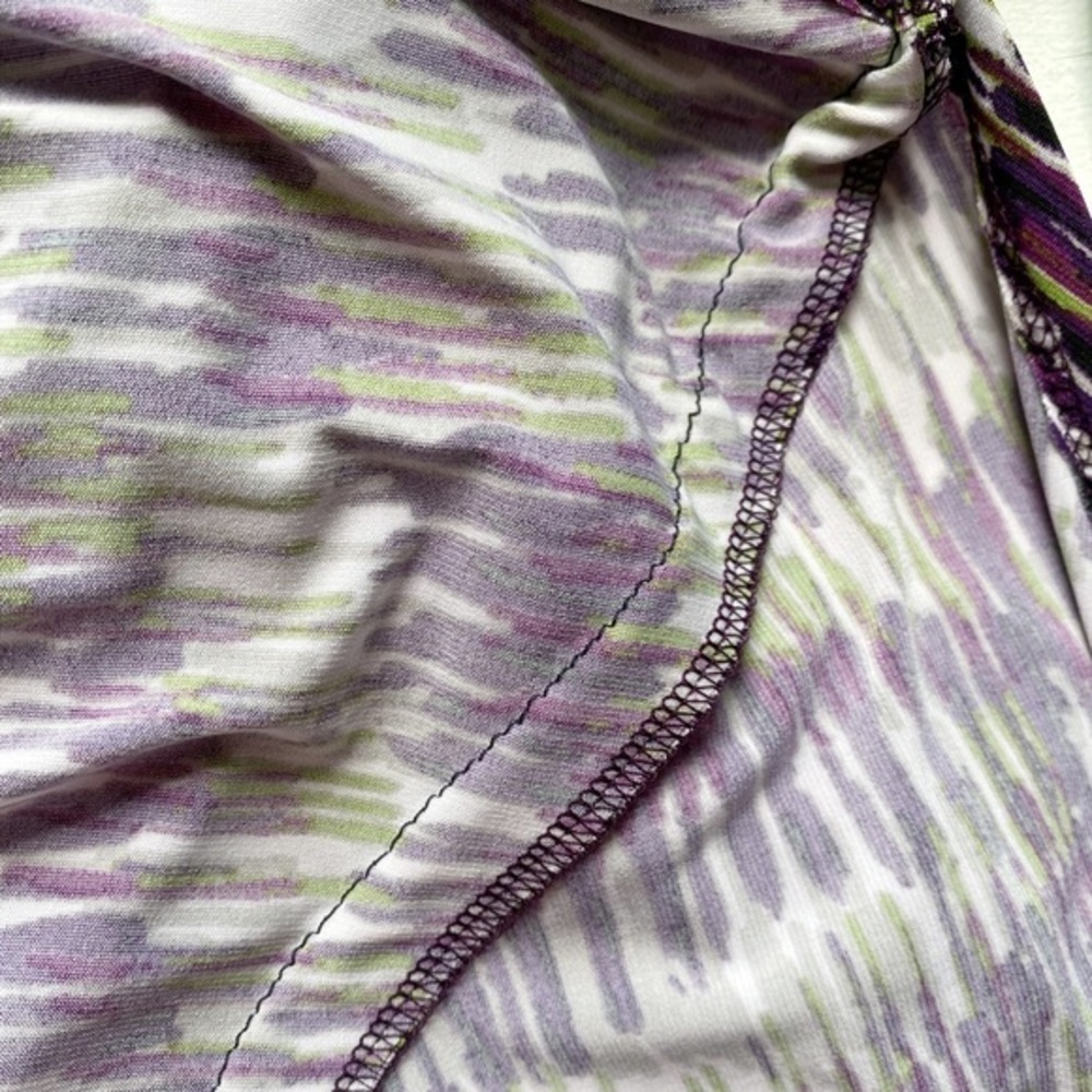 Kasper Purple, Green, Gray, and White Abstract Print ALTERED Midi Dress - Picture 10 of 15